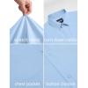 image:imageCOOFANDY Mens Stretch Dress Shirts Short Sleeve Casual Button Down Shirts with PocketLight Blue