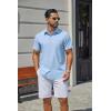 image:imageCOOFANDY Mens Stretch Dress Shirts Short Sleeve Casual Button Down Shirts with PocketLight Blue