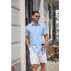image:imageCOOFANDY Mens Stretch Dress Shirts Short Sleeve Casual Button Down Shirts with PocketLight Blue