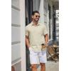 image:imageCOOFANDY Mens Stretch Dress Shirts Short Sleeve Casual Button Down Shirts with PocketLight Khaki