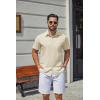image:imageCOOFANDY Mens Stretch Dress Shirts Short Sleeve Casual Button Down Shirts with PocketLight Khaki