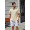 image:imageCOOFANDY Mens Stretch Dress Shirts Short Sleeve Casual Button Down Shirts with PocketLight Khaki