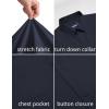 image:imageCOOFANDY Mens Stretch Dress Shirts Short Sleeve Casual Button Down Shirts with PocketMidnight Blue