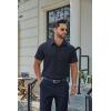 image:imageCOOFANDY Mens Stretch Dress Shirts Short Sleeve Casual Button Down Shirts with PocketMidnight Blue