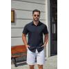 image:imageCOOFANDY Mens Stretch Dress Shirts Short Sleeve Casual Button Down Shirts with PocketMidnight Blue