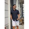 image:imageCOOFANDY Mens Stretch Dress Shirts Short Sleeve Casual Button Down Shirts with PocketMidnight Blue