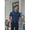 image:imageCOOFANDY Mens Stretch Dress Shirts Short Sleeve Casual Button Down Shirts with PocketNavy Blue