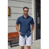 image:imageCOOFANDY Mens Stretch Dress Shirts Short Sleeve Casual Button Down Shirts with PocketNavy Blue