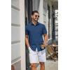 image:imageCOOFANDY Mens Stretch Dress Shirts Short Sleeve Casual Button Down Shirts with PocketNavy Blue