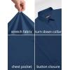image:imageCOOFANDY Mens Stretch Dress Shirts Short Sleeve Casual Button Down Shirts with PocketNavy Blue