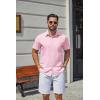 image:imageCOOFANDY Mens Stretch Dress Shirts Short Sleeve Casual Button Down Shirts with PocketPink