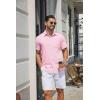 image:imageCOOFANDY Mens Stretch Dress Shirts Short Sleeve Casual Button Down Shirts with PocketPink