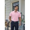 image:imageCOOFANDY Mens Stretch Dress Shirts Short Sleeve Casual Button Down Shirts with PocketPink