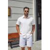 image:imageCOOFANDY Mens Stretch Dress Shirts Short Sleeve Casual Button Down Shirts with PocketWhite