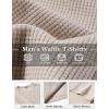 image:imageCOOFANDY Mens Waffle TShirts Short Sleeve Casual Crew Neck Shirt Summer Plain Pullover TeesA  Moon Gray
