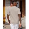 image:imageCOOFANDY Mens Waffle TShirts Short Sleeve Casual Crew Neck Shirt Summer Plain Pullover TeesA  Moon Gray