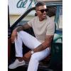 image:imageCOOFANDY Mens Waffle TShirts Short Sleeve Casual Crew Neck Shirt Summer Plain Pullover TeesA  Moon Gray