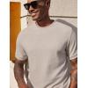 image:imageCOOFANDY Mens Waffle TShirts Short Sleeve Casual Crew Neck Shirt Summer Plain Pullover TeesA  Moon Gray