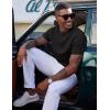 image:imageCOOFANDY Mens Waffle TShirts Short Sleeve Casual Crew Neck Shirt Summer Plain Pullover TeesBlack