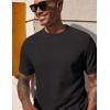 image:imageCOOFANDY Mens Waffle TShirts Short Sleeve Casual Crew Neck Shirt Summer Plain Pullover TeesBlack