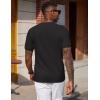 image:imageCOOFANDY Mens Waffle TShirts Short Sleeve Casual Crew Neck Shirt Summer Plain Pullover TeesBlack