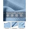image:imageCOOFANDY Mens Waffle TShirts Short Sleeve Casual Crew Neck Shirt Summer Plain Pullover TeesBlue