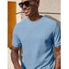 image:imageCOOFANDY Mens Waffle TShirts Short Sleeve Casual Crew Neck Shirt Summer Plain Pullover TeesBlue