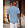 image:imageCOOFANDY Mens Waffle TShirts Short Sleeve Casual Crew Neck Shirt Summer Plain Pullover TeesBlue