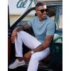 image:imageCOOFANDY Mens Waffle TShirts Short Sleeve Casual Crew Neck Shirt Summer Plain Pullover TeesBlue