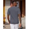 image:imageCOOFANDY Mens Waffle TShirts Short Sleeve Casual Crew Neck Shirt Summer Plain Pullover TeesCharcoal Gray