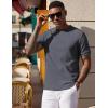 image:imageCOOFANDY Mens Waffle TShirts Short Sleeve Casual Crew Neck Shirt Summer Plain Pullover TeesCharcoal Gray