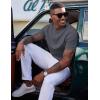 image:imageCOOFANDY Mens Waffle TShirts Short Sleeve Casual Crew Neck Shirt Summer Plain Pullover TeesCharcoal Gray