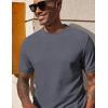 image:imageCOOFANDY Mens Waffle TShirts Short Sleeve Casual Crew Neck Shirt Summer Plain Pullover TeesCharcoal Gray