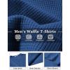 image:imageCOOFANDY Mens Waffle TShirts Short Sleeve Casual Crew Neck Shirt Summer Plain Pullover TeesDenim Blue