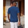 image:imageCOOFANDY Mens Waffle TShirts Short Sleeve Casual Crew Neck Shirt Summer Plain Pullover TeesDenim Blue