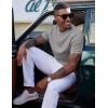 image:imageCOOFANDY Mens Waffle TShirts Short Sleeve Casual Crew Neck Shirt Summer Plain Pullover TeesHeather Gray