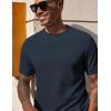 image:imageCOOFANDY Mens Waffle TShirts Short Sleeve Casual Crew Neck Shirt Summer Plain Pullover TeesNavy Blue