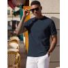 image:imageCOOFANDY Mens Waffle TShirts Short Sleeve Casual Crew Neck Shirt Summer Plain Pullover TeesNavy Blue