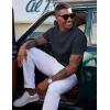 image:imageCOOFANDY Mens Waffle TShirts Short Sleeve Casual Crew Neck Shirt Summer Plain Pullover TeesNavy Blue