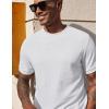 image:imageCOOFANDY Mens Waffle TShirts Short Sleeve Casual Crew Neck Shirt Summer Plain Pullover TeesWhite