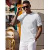 image:imageCOOFANDY Mens Waffle TShirts Short Sleeve Casual Crew Neck Shirt Summer Plain Pullover TeesWhite