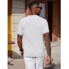 image:imageCOOFANDY Mens Waffle TShirts Short Sleeve Casual Crew Neck Shirt Summer Plain Pullover TeesWhite