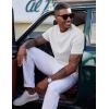 image:imageCOOFANDY Mens Waffle TShirts Short Sleeve Casual Crew Neck Shirt Summer Plain Pullover TeesWhite