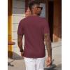 image:imageCOOFANDY Mens Waffle TShirts Short Sleeve Casual Crew Neck Shirt Summer Plain Pullover TeesWine Red
