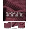 image:imageCOOFANDY Mens Waffle TShirts Short Sleeve Casual Crew Neck Shirt Summer Plain Pullover TeesWine Red