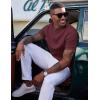 image:imageCOOFANDY Mens Waffle TShirts Short Sleeve Casual Crew Neck Shirt Summer Plain Pullover TeesWine Red