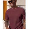 image:imageCOOFANDY Mens Waffle TShirts Short Sleeve Casual Crew Neck Shirt Summer Plain Pullover TeesWine Red