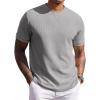 image:imageCOOFANDY Mens Waffle TShirts Short Sleeve Casual Crew Neck Shirt Summer Plain Pullover TeesHeather Gray