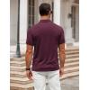 image:imageCOOFANDY Mens Polo Shirt Golf Quick Dry Performance Short Sleeve Moisture Wicking Athletic Polo Collared Tennis TShirtCrimson Red