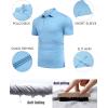 image:imageCOOFANDY Mens Polo Shirt Golf Quick Dry Performance Short Sleeve Moisture Wicking Athletic Polo Collared Tennis TShirtLight Blue